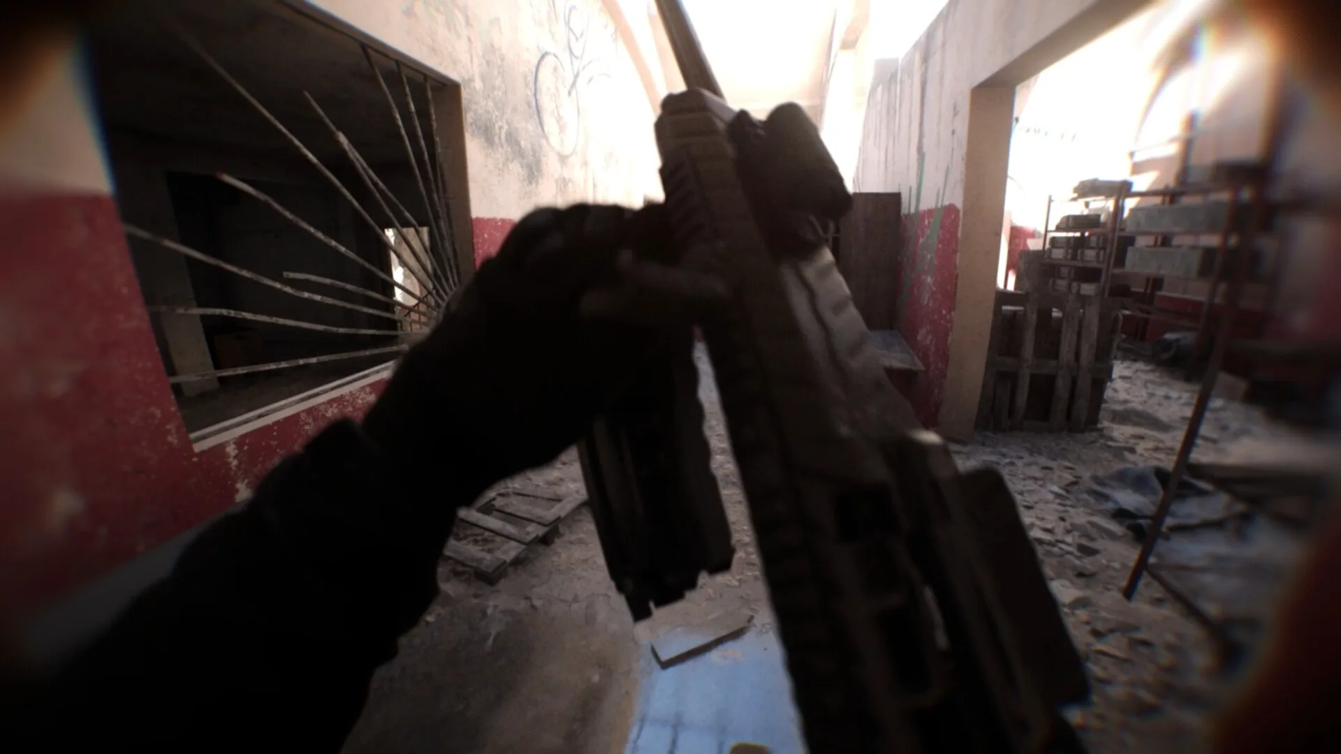 Official Bodycam screenshot showing a first-person reload with blurred action-camera edges